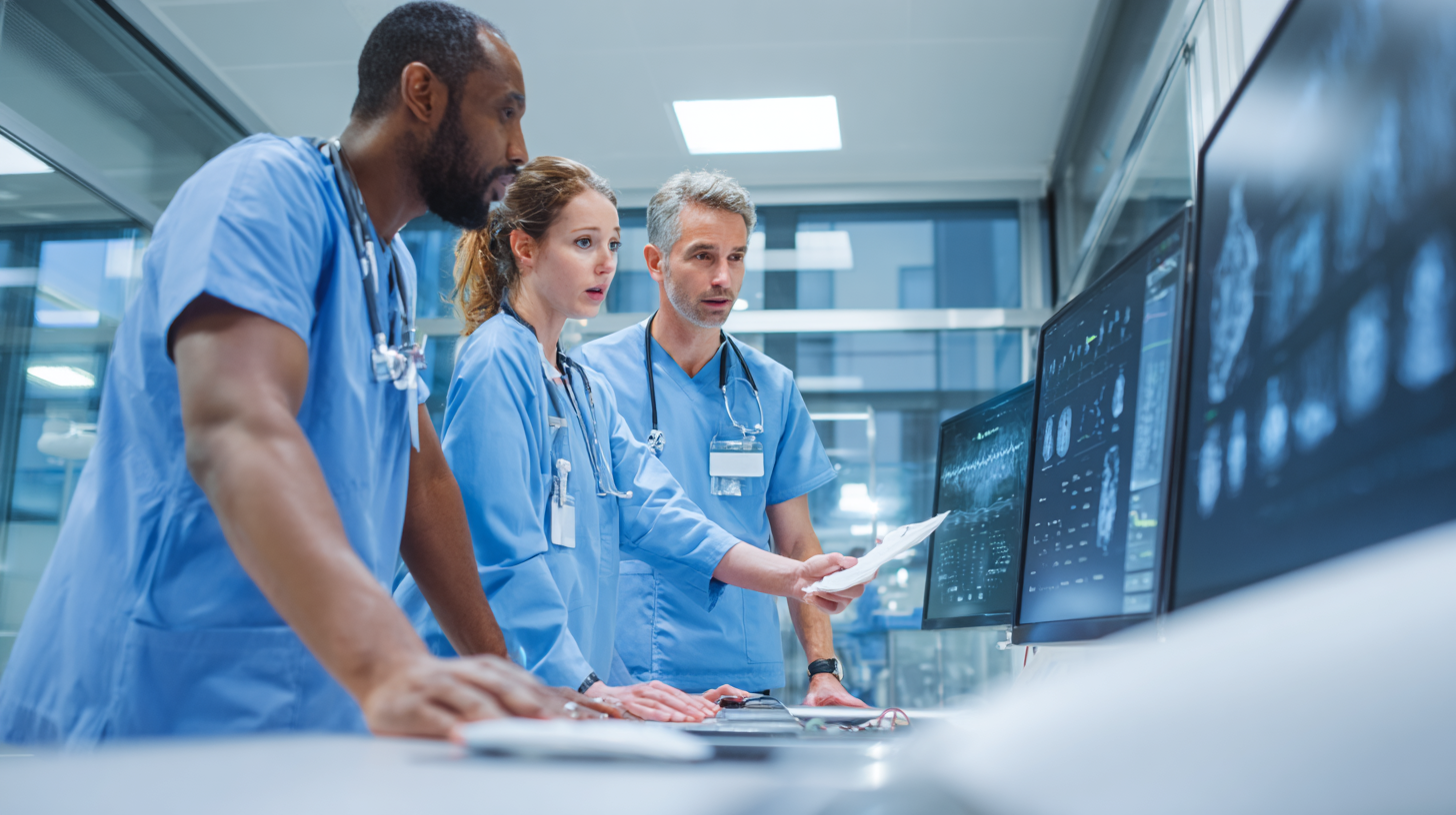 Healthcare professionals using AI technology